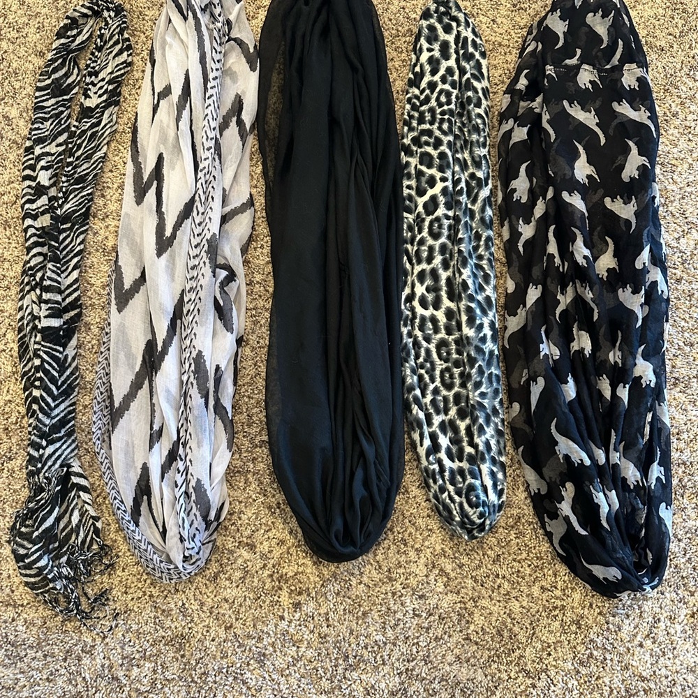 CC Boutique Black and Gray Scarves Collection